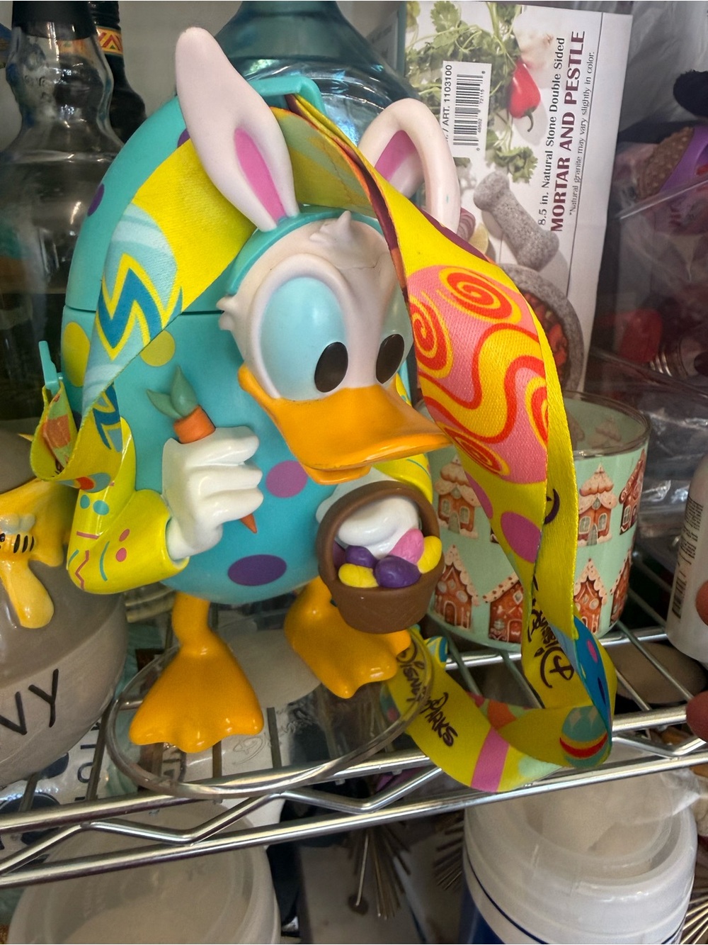 Disney Donald Duck Easter Figure – Aqua with Yellow and Purple Accents